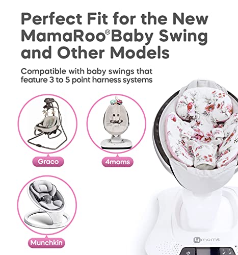 Mamatepe Infant Insert Compatible with 4moms Mamaroo RockaRoo & Graco DuetSoothe Swing, Reversible Newborn Insert Head & Body Support Cushion,Breathable Soft Fabric, Machine Washable, Blush Pink, 1Pcs