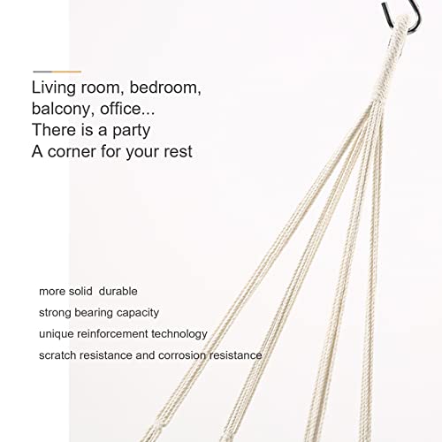 Primebabe Baby Swing Outdoor and Indoor, Baby Swings for Infants to Toddler with Locking Carabiners,Made of Hand-Woven Cotton, White