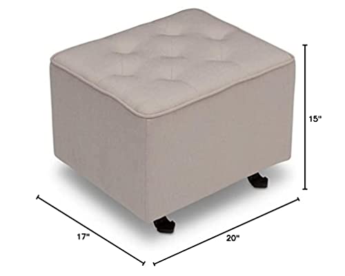 Delta Children Diamond Tufted Gliding Ottoman, Flax