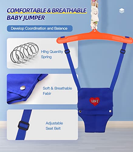 2-in-1 Swing Set for Todder to Kid, Baby Jumper with Bouncers for Outdoor/Indoor, Sturdy Safety Seat and Foldable Metal Swing Stand, Easy to Assemble and Store at Home