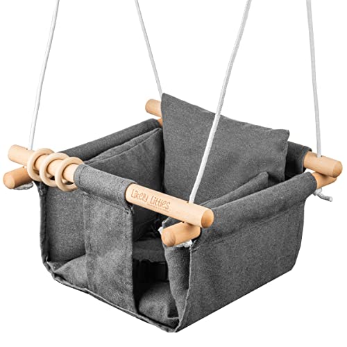 Canvas Hanging Baby Swing - Easy Hang Toddler Swing - Comfortable Indoor Baby Swing for Your Littles - Best Canvas Baby Swings for Infants to Toddler - Canvas Baby Swing