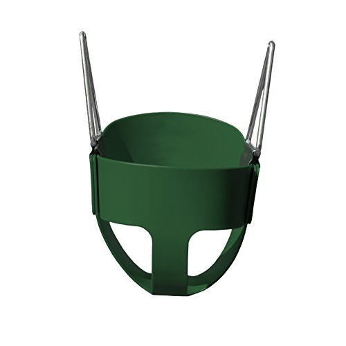 Gorilla Playsets 04-0008-G/G Full Bucket Toddler Swing, Bucket, Green 60" Plastic Coated Chains, 50 Lb Capacity