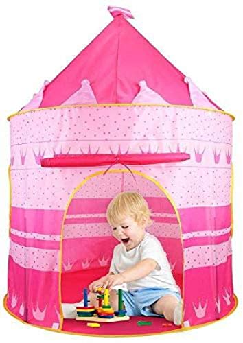 Creatov Kids Tent Toy Princess Playhouse - Toddler Play House Pink Castle for Kid Children Girls Boys Baby Indoor & Outdoor Toys Foldable Playhouses Tents with Carry Case Great Birthday Gift Idea