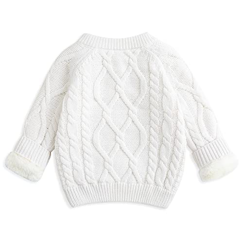 Curipeer Baby Boys Girls Sweaters Toddler Fleece Thicken Cable Knit Pullover Jumpers 3-6 Months