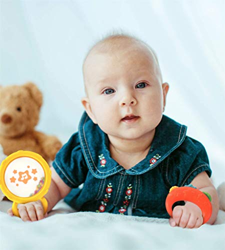 KiddoLab Baby Rocker Musical Kids Guitar Instruments Set with Electric Toy Guitar and Rattles. Baby Guitar Toys for Early Development and Music Educational Learning. 3 Months and Older