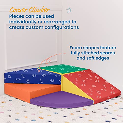 ECR4Kids SoftZone Tiny Twisting Foam Corner Climber - Indoor Active Play Structure for Toddlers and Kids - Soft Foam Play Set, Primary
