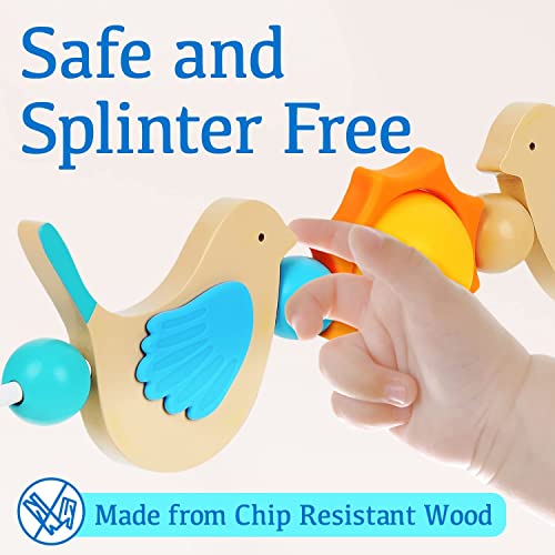 IMPRESA Wooden Toy Bar for Baby Bjorn Bouncer to Fascinate Your Child - Universal Toy Arch Intended for BabyBjorn Bouncers - Wooden Toys for Babies for Development of Motor Skills