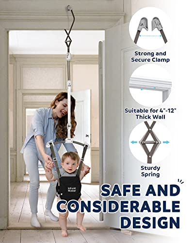 Infant Master Baby Doorway Jumpers, Sturdy Johnny Jumper Adjustable 10.8"-23.6" Strap, Soft Baby Johnny Bouncer w/ Seat Bag, Protable Doorway Jumper and Boucer for Baby, Ideal Gift for Infant