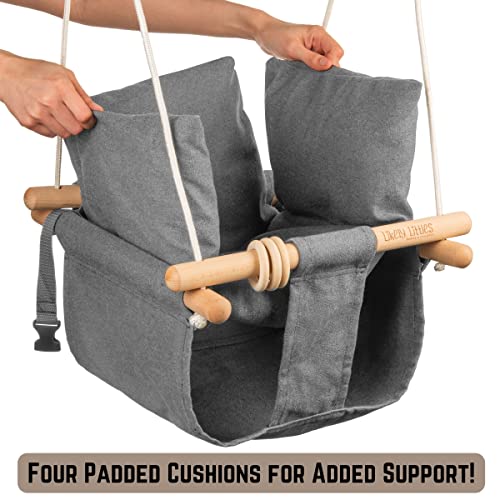 Canvas Hanging Baby Swing - Easy Hang Toddler Swing - Comfortable Indoor Baby Swing for Your Littles - Best Canvas Baby Swings for Infants to Toddler - Canvas Baby Swing