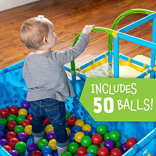 Eezy Peezy Active Play 3 in 1 Jungle Gym PlaySet  Includes Slide, Ball Pit, & Toss Target with 50 Colorful Balls