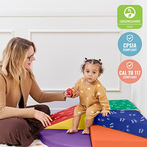 ECR4Kids SoftZone Tiny Twisting Foam Corner Climber - Indoor Active Play Structure for Toddlers and Kids - Soft Foam Play Set, Primary