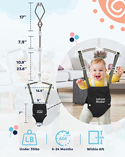 Infant Master Baby Doorway Jumpers, Sturdy Johnny Jumper Adjustable 10.8"-23.6" Strap, Soft Baby Johnny Bouncer w/ Seat Bag, Protable Doorway Jumper and Boucer for Baby, Ideal Gift for Infant