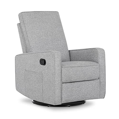 Evolur Skye Swivel Easy Assembly Recliner Chair Gliders, Cobblestone