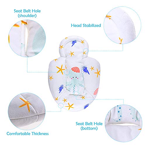 Topwon Newborn Infant Support Cushion Liner Body Support Pillow for Baby Swing/Bassinet (Octopus)
