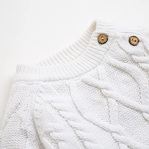 Curipeer Baby Boys Girls Sweaters Toddler Fleece Thicken Cable Knit Pullover Jumpers 3-6 Months