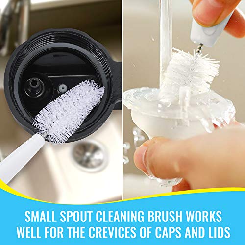 14 Silicone Bottle Brush - Cleaning Set for Sports Water Bottle, Baby Bottles, Tumbler, Drinking Glasses, Vase, Bottle Cleaner Compatible with Thermos Hydro Flask Contigo S'well Simple Modern, etc.