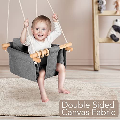 Canvas Hanging Baby Swing - Easy Hang Toddler Swing - Comfortable Indoor Baby Swing for Your Littles - Best Canvas Baby Swings for Infants to Toddler - Canvas Baby Swing