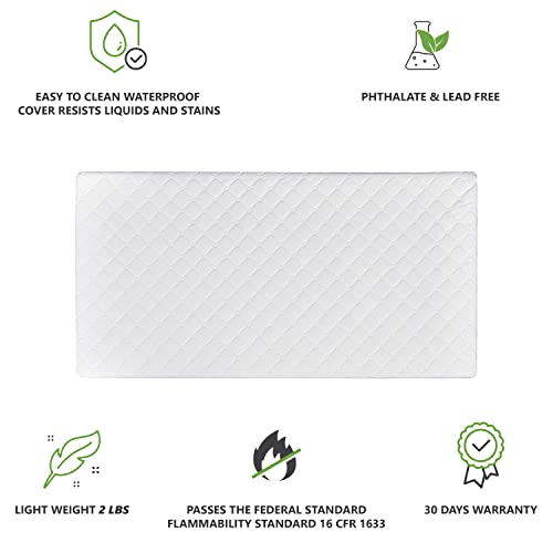 Dream On Me Luna| Haven| Waterproof| 2 Foam Cradle Mattress