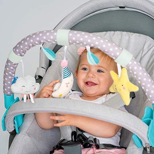 Taf Toys Mini Moon Arch | Ideal for Infants & Toddlers, Fits Stroller & Pram, Activity Arch with Fascinating Toys, Stimulates Babyâs Senses and Motor Skills Development, for Easier Outdoors