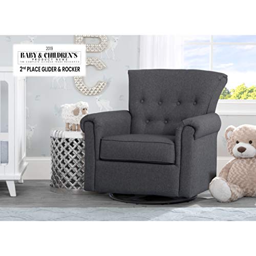 Delta Children Harper Glider Swivel Rocker Chair, Charcoal