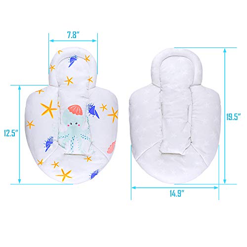 Topwon Newborn Infant Support Cushion Liner Body Support Pillow for Baby Swing/Bassinet (Octopus)