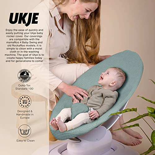 UKJE Liner Baby Rocker Cover - Compatible with Old Model Before 2022 4moms MamaRoo 4 - Baby Swing Cover - Bouncer Cover - Compatible Cover Over The 4moms Mamaroo 4 Swing Bouncer - Jade