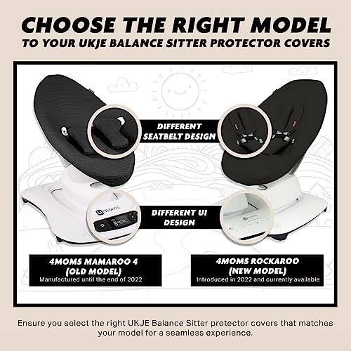 UKJE | Cover for Old Model 4moms mamaRoo 4 Baby Swing & Old Model rockaRoo | Black | Handmade in Europe | Compatible with mamaRoo Swing, 4 Mom mamaRoo Baby Swing, mamaRoo Cover for Baby Rocker