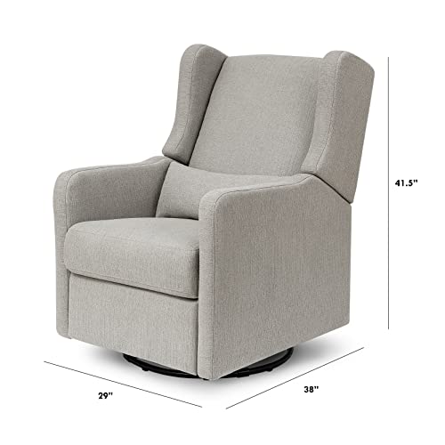 Carter's by Davinci Arlo Recliner and Swivel Glider in Grey Linen, Water Repellent, Stain Resistant Fabric, Greenguard Gold Certified