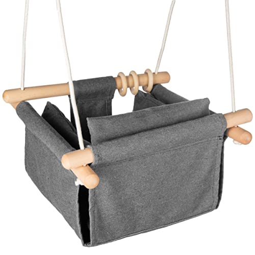 Canvas Hanging Baby Swing - Easy Hang Toddler Swing - Comfortable Indoor Baby Swing for Your Littles - Best Canvas Baby Swings for Infants to Toddler - Canvas Baby Swing