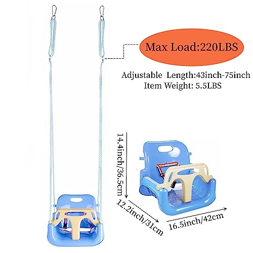 Yangogle 3-in-1 Baby Swing Seat, Toddler Swing, Anti-Flip Snug & Secure Detachable Infants to Teens Kids Swing Seat for Outdoor Indoor Playground