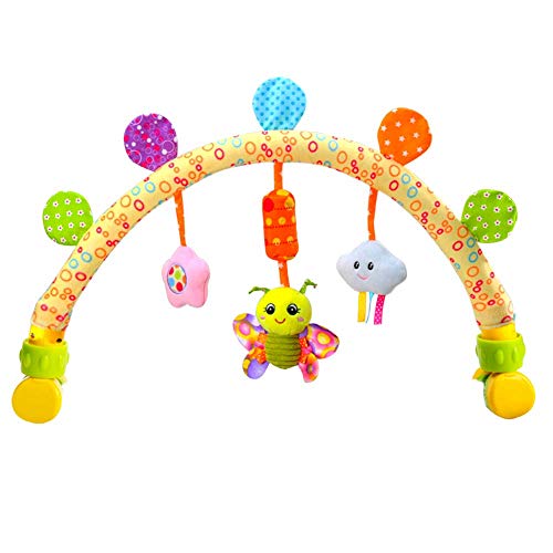 caterbee Travel Arch Stroller Toys for Infant & Toddlers, Baby Crib Accessory & Pram Activity Bar Toy for Senses and Motor Skills Development Indoor and Outdoor