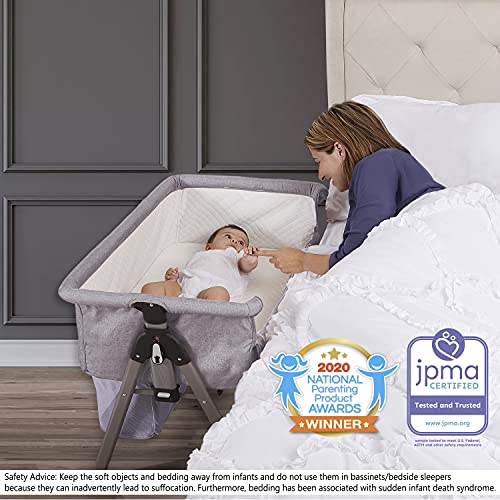 Dream On Me, Lotus Bassinet & Bedside Sleeper in Grey