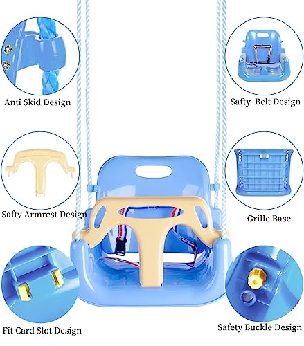 Yangogle 3-in-1 Baby Swing Seat, Toddler Swing, Anti-Flip Snug & Secure Detachable Infants to Teens Kids Swing Seat for Outdoor Indoor Playground