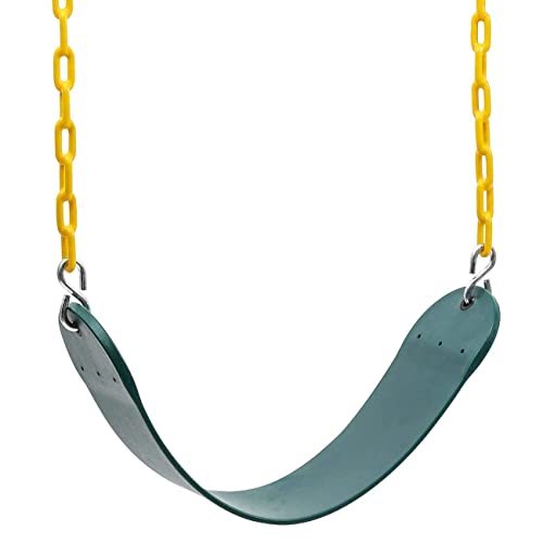 Sunnyglade 2PCS Swings Seats Heavy Duty with 66" Chain, Playground Swing Set Accessories Replacement with Snap Hooks, Support 250lb (Green)