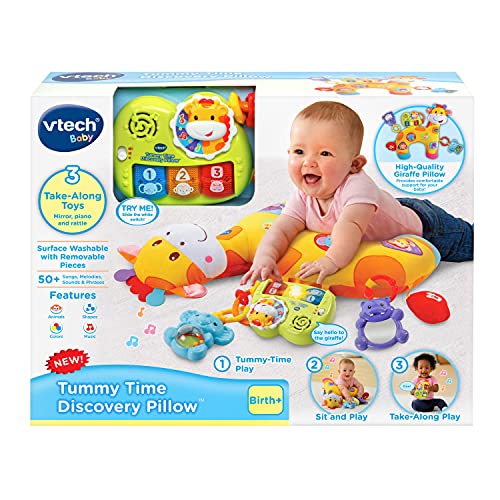 VTech Tummy Time Discovery Pillow, Great Gift For Kids, Toddlers, Toy for Boys and Girls, Ages Infant, 1, 2,