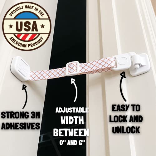 Door Buddy Child Proof Door Lock with Adjustable Strap. No Need for Baby Gate with Pet Door. Baby Proof Door to Litter Box Room. Cats Enter Easily. Installs in Seconds and is Simple to Use. (Caramel)