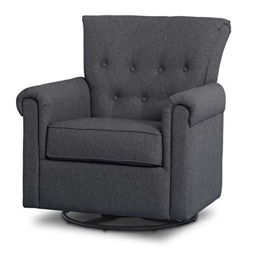 Delta Children Harper Glider Swivel Rocker Chair, Charcoal