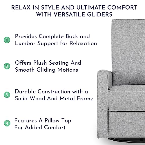 Evolur Skye Swivel Easy Assembly Recliner Chair Gliders, Cobblestone