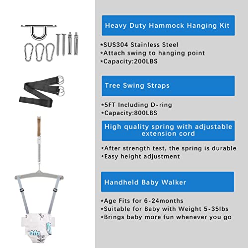 Bouncer for Baby Jumper Swing, Johnny Jumper for Infants with Ceiling Hook and Adjustable Height Toddler Jumper, Baby Door Jumper for Indoor/Outdoor Play