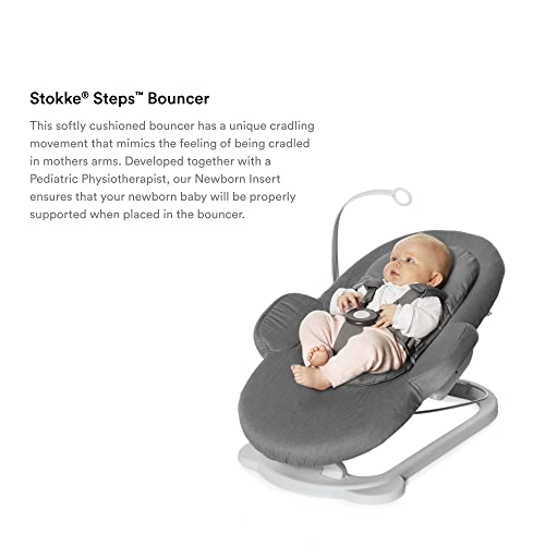 Stokke Steps Bouncer, Deep Grey - Allows Independent Bouncing & Provides Soft Cradling Motion - Use Alone or with Stokke Steps Chair - Certified by JPMA