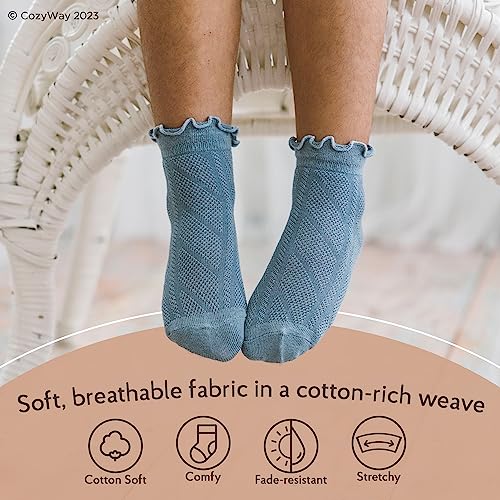 CozyWay Non Slip Toddler Socks Grips Baby Girls Boys 6&12 Pack Anti Skid Ankle Socks Infant Kids