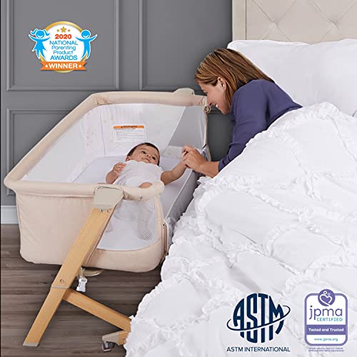 Evolur Stellar Bassinet and Bed Side Sleeper, Beige