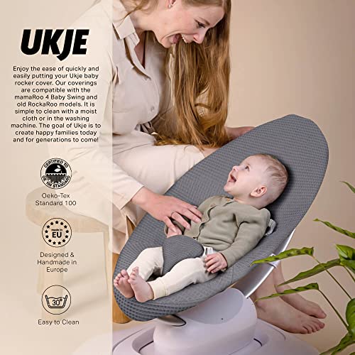 UKJE | Cover for Old Model 4moms mamaRoo 4 Baby Swing & Old Model rockaRoo | Grey | Handmade in Europe | Compatible with mamaRoo Swing, 4 Mom mamaRoo Baby Swing, mamaRoo Cover for Baby Rocker