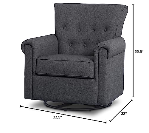 Delta Children Harper Glider Swivel Rocker Chair, Charcoal