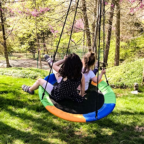 WONDERVIEW Tree Swing, Outdoor Swing with Hanging Strap Kit, 40 Inch Diameter 600lb Weight Capacity, Great for Playground Swing, Backyard and Playroom