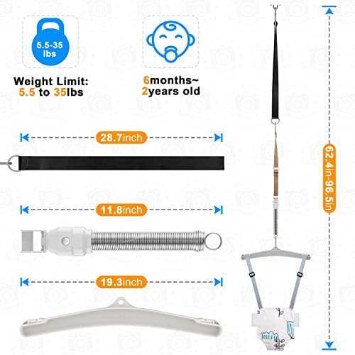 Bouncer for Baby Jumper Swing, Johnny Jumper for Infants with Ceiling Hook and Adjustable Height Toddler Jumper, Baby Door Jumper for Indoor/Outdoor Play