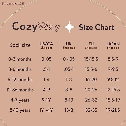 CozyWay Non Slip Toddler Socks Grips Baby Girls Boys 6&12 Pack Anti Skid Ankle Socks Infant Kids