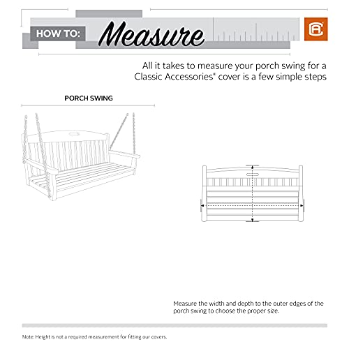 Classic Accessories 55-972-011501-00 Veranda Water-Resistant 56 Inch Porch Swing Cover,Pebble,One Size