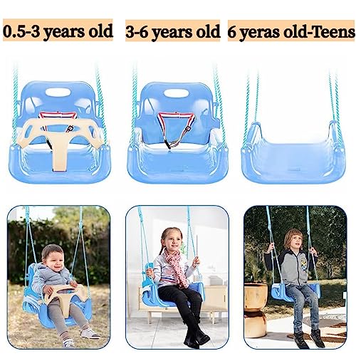 Yangogle 3-in-1 Baby Swing Seat, Toddler Swing, Anti-Flip Snug & Secure Detachable Infants to Teens Kids Swing Seat for Outdoor Indoor Playground