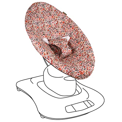 Ukje Baby Rocker Cover- Cover for Old Model 4moms mamaRoo 4- 4moms Mamaroo 4 Seat Cover- Baby Swing Cover- Compatible Cover Over The 4moms Mamaroo 4 Swing and Rockaroo Bouncer- Pink Flowers